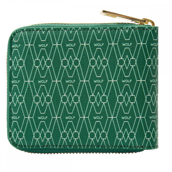 WOLF Signature Vegan Green Zip Around Wallet