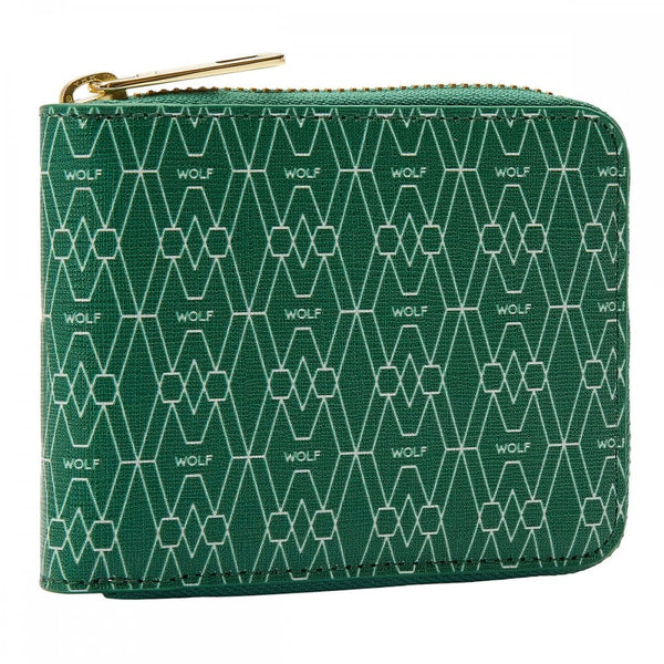 WOLF Signature Vegan Green Zip Around Wallet
