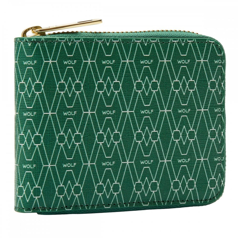 WOLF Signature Vegan Green Zip Around Wallet