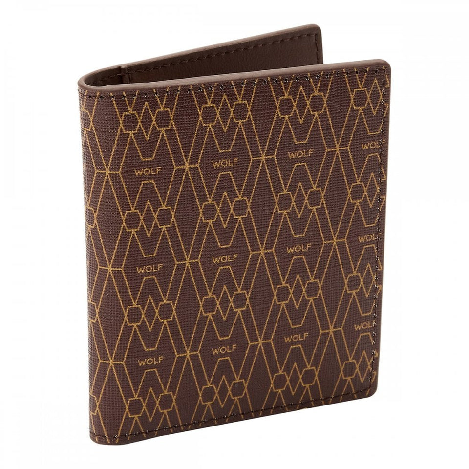WOLF Signature Vegan ID Brown Card Case