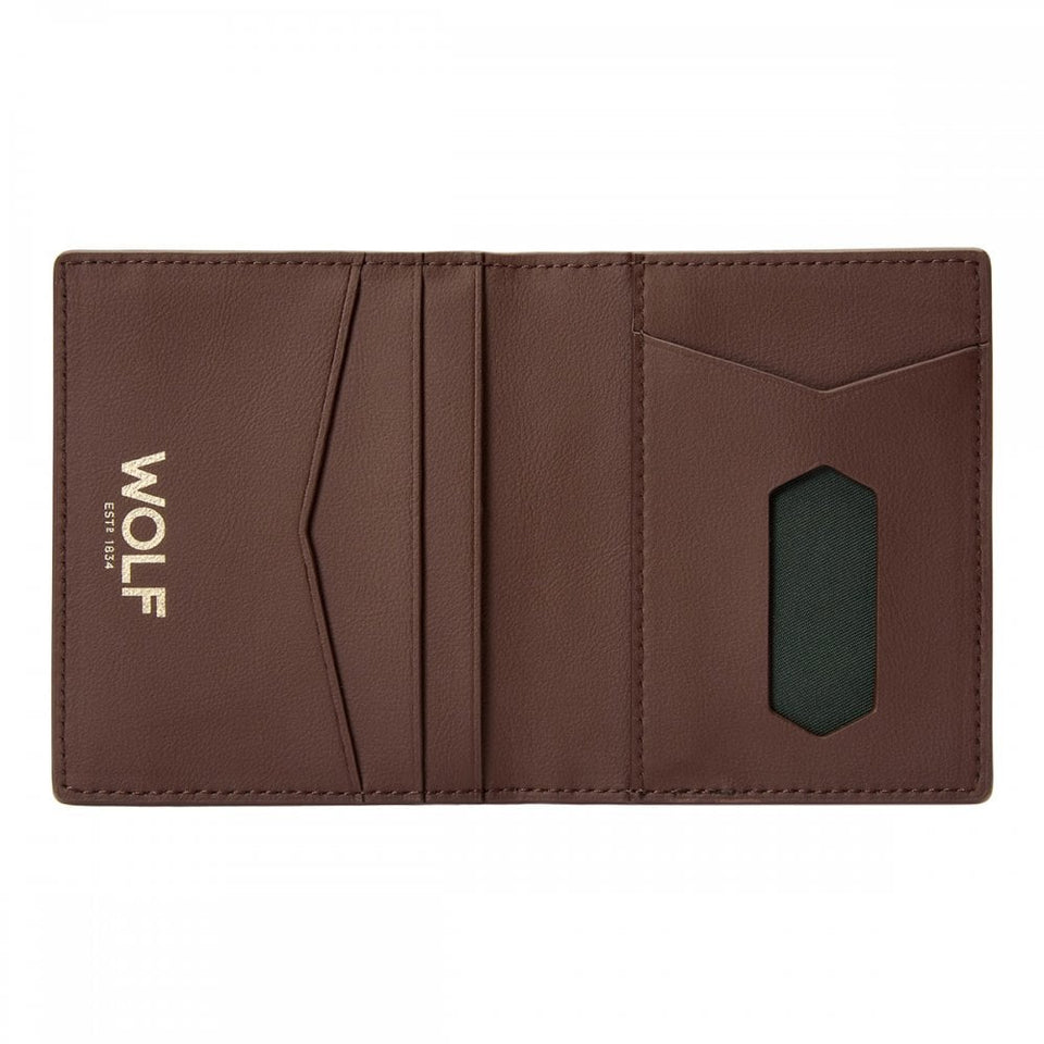 WOLF Signature Vegan ID Brown Card Case