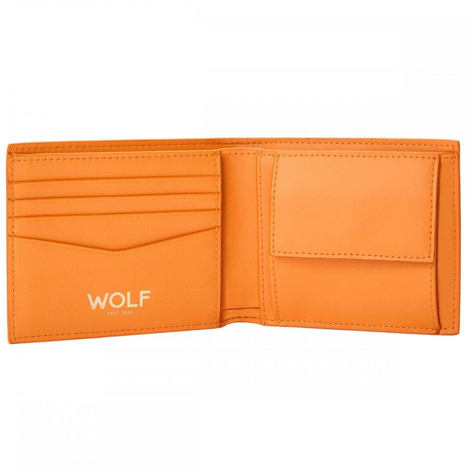 WOLF Signature Vegan Orange Billfold Coin Wallet