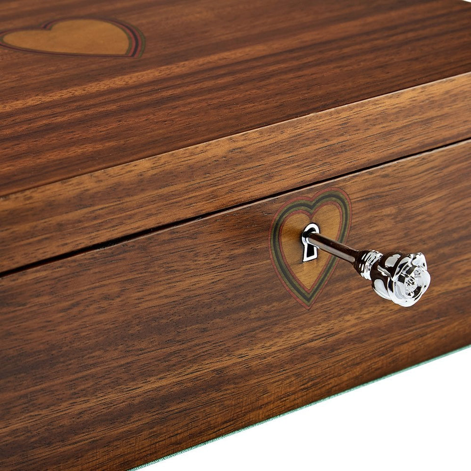 WOLF Sleeping Beauty Walnut Wood Ballet Musical Jewellery Box