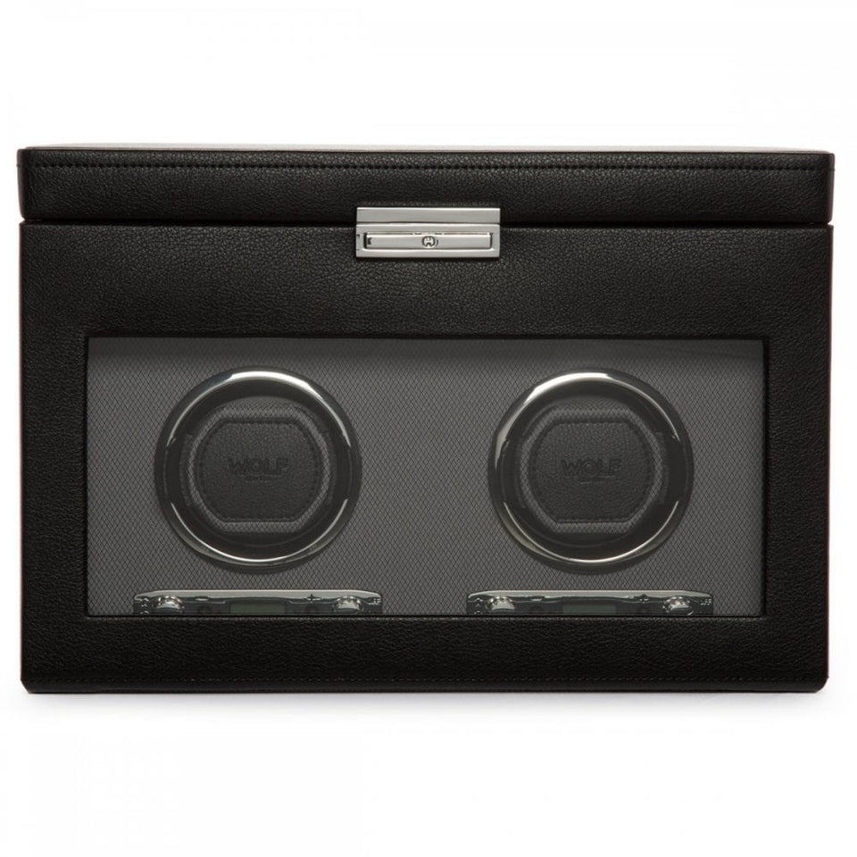 WOLF Viceroy Double Watch Winder With Storage