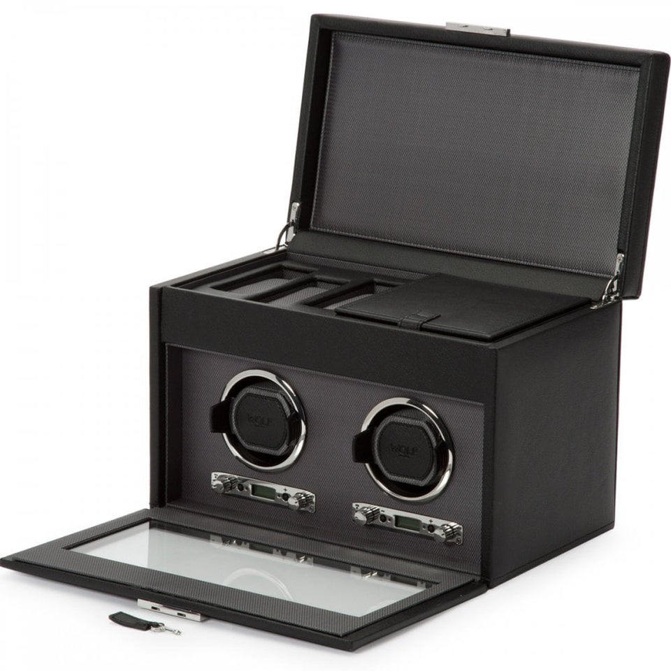 WOLF Viceroy Double Watch Winder With Storage