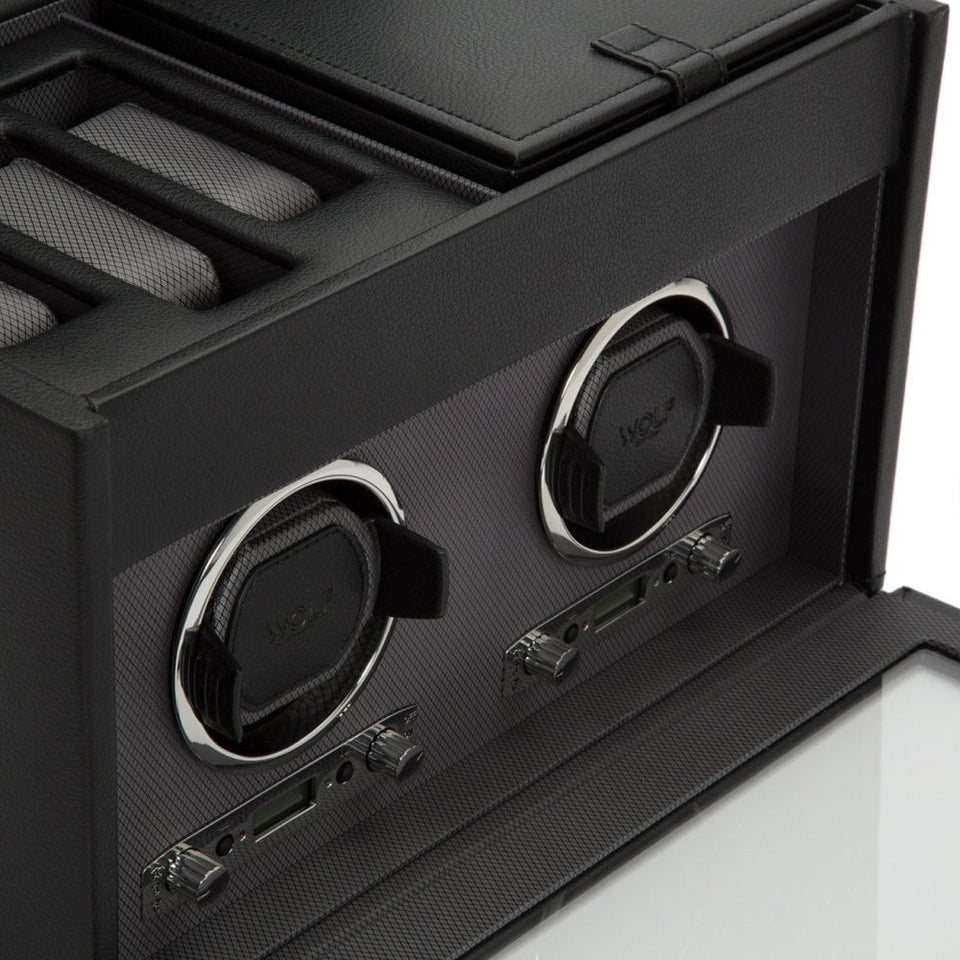 WOLF Viceroy Double Watch Winder With Storage