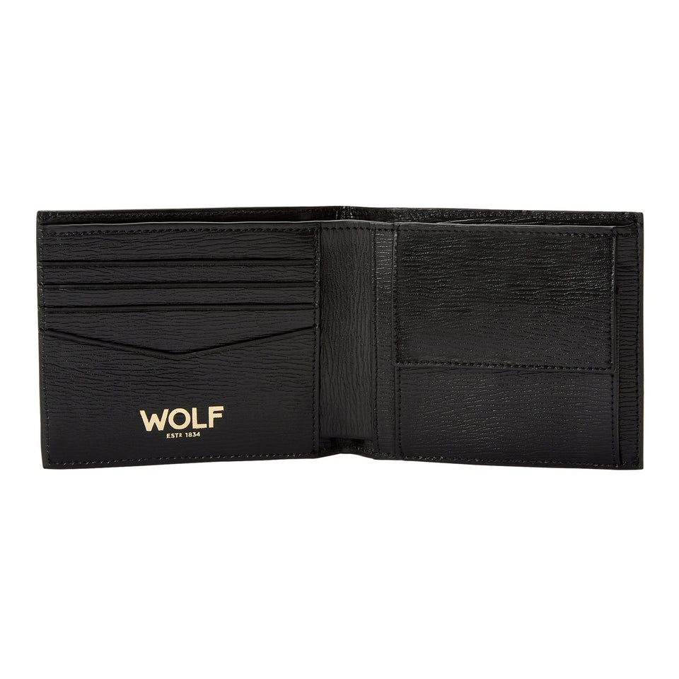 WOLF W Black Billfold Coin Wallet