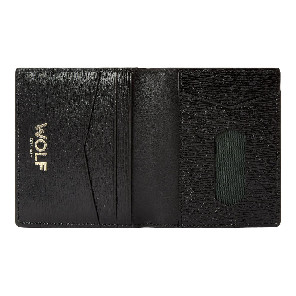 WOLF W Black ID Leather Card Case