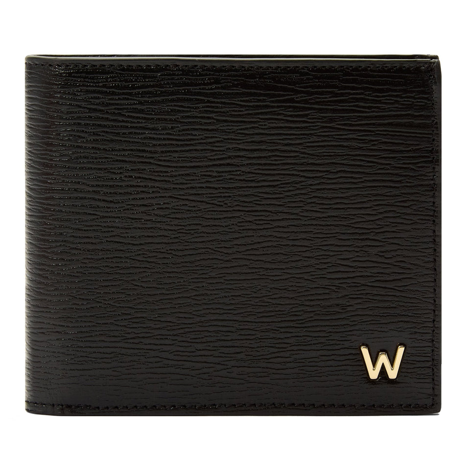 WOLF W Black Leather Billfold Wallet