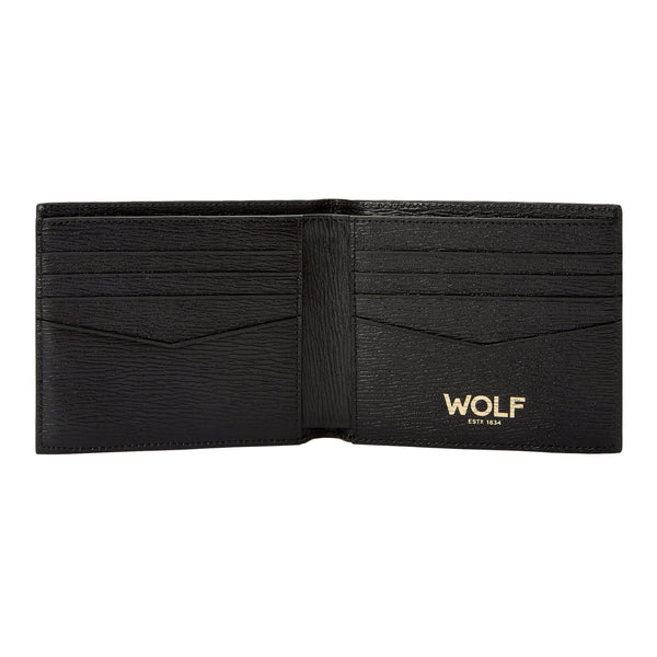 WOLF W Black Leather Billfold Wallet