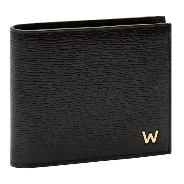 WOLF W Black Leather Billfold Wallet