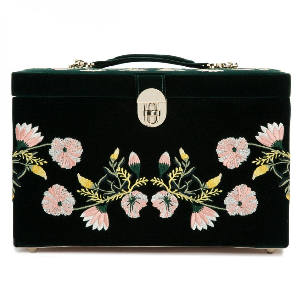 WOLF Zoe Forest Green Large Jewellery Box