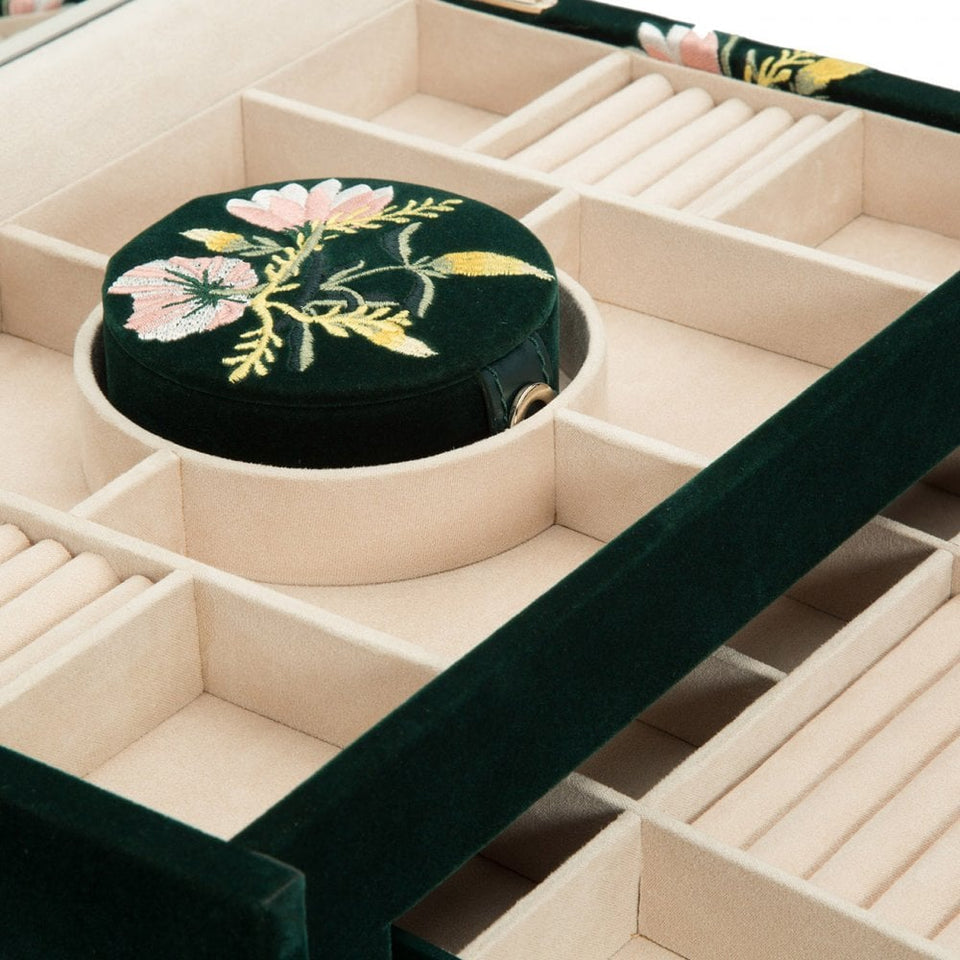 WOLF Zoe Forest Green Large Jewellery Box