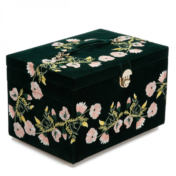 WOLF Zoe Forest Green Large Jewellery Box