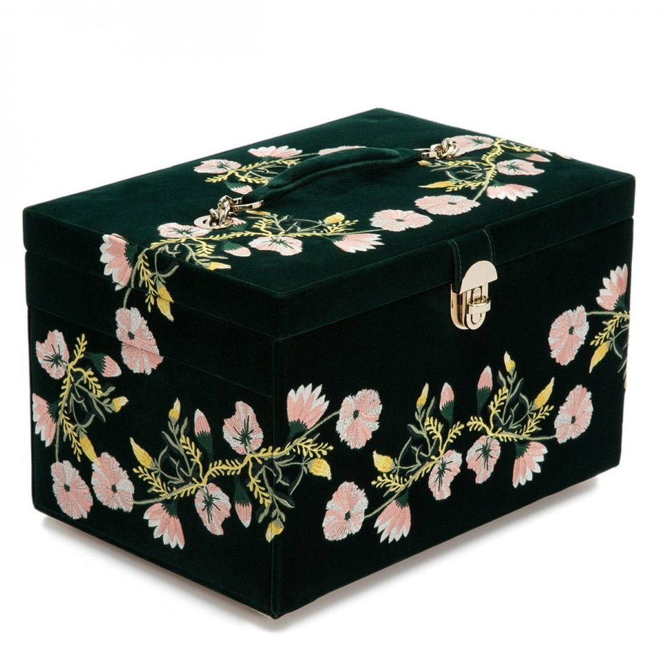 WOLF Zoe Forest Green Large Jewellery Box