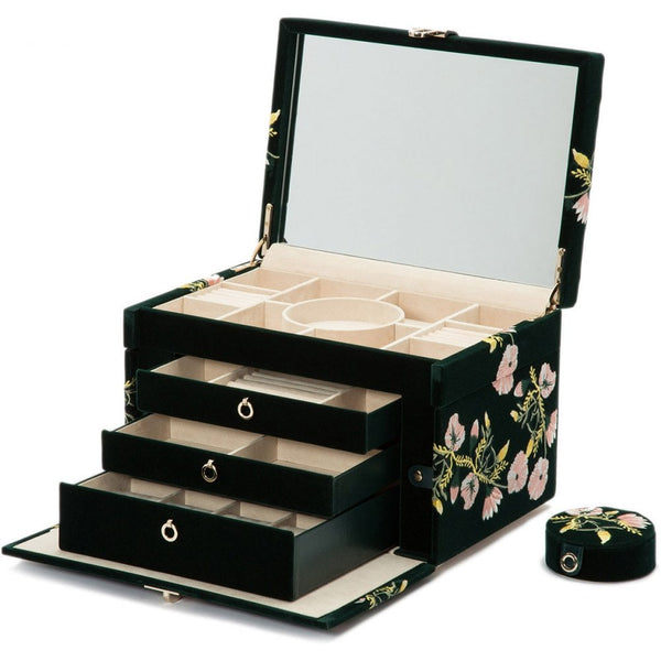 WOLF Zoe Forest Green Large Jewellery Box
