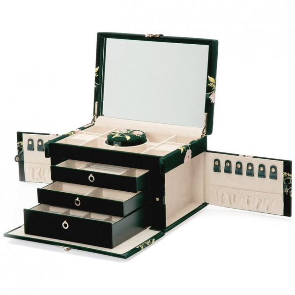 WOLF Zoe Forest Green Large Jewellery Box