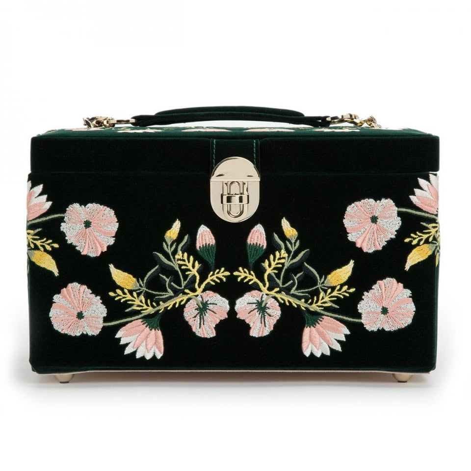 WOLF Zoe Forest Green Medium Jewellery Box