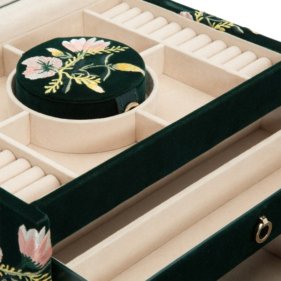 WOLF Zoe Forest Green Medium Jewellery Box