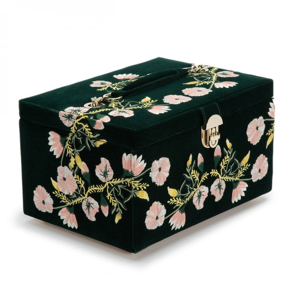 WOLF Zoe Forest Green Medium Jewellery Box