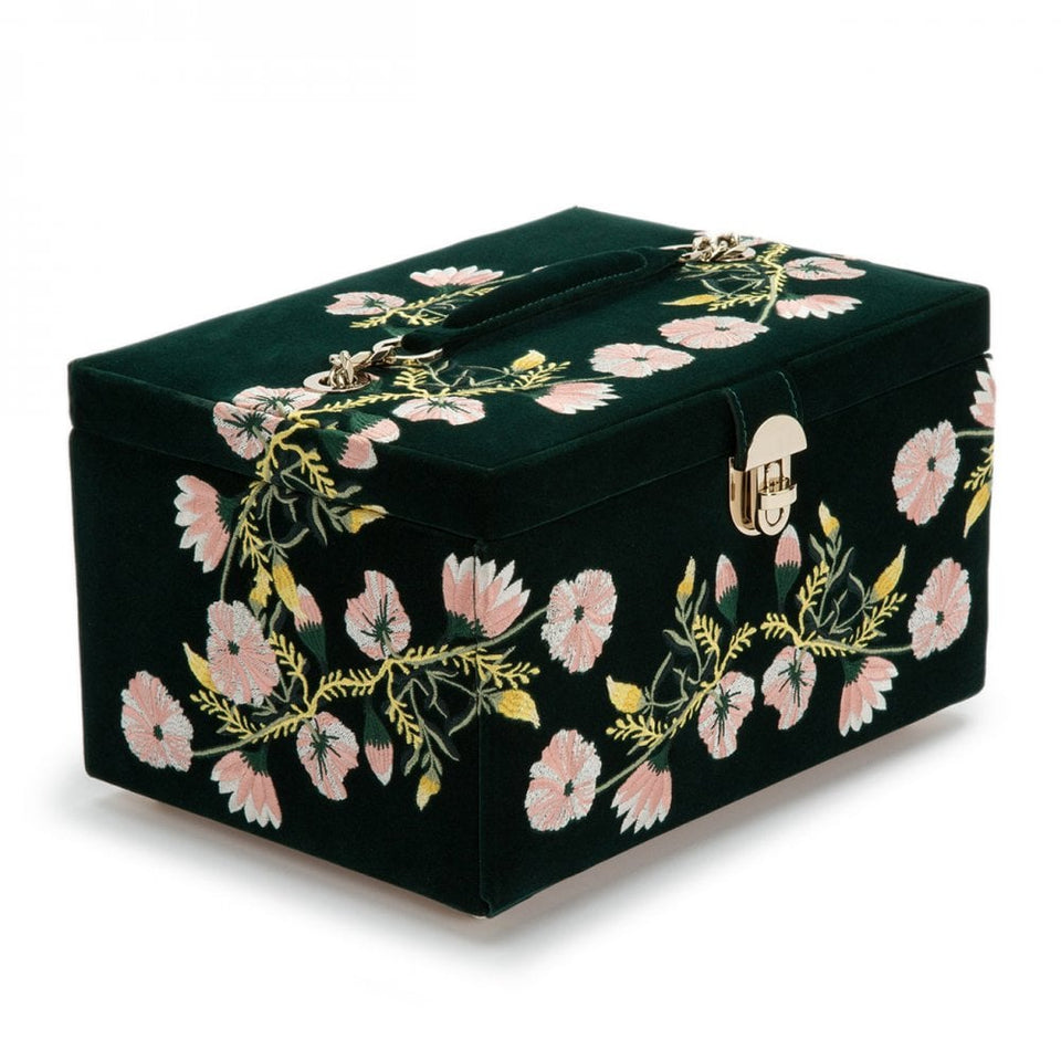 WOLF Zoe Forest Green Medium Jewellery Box