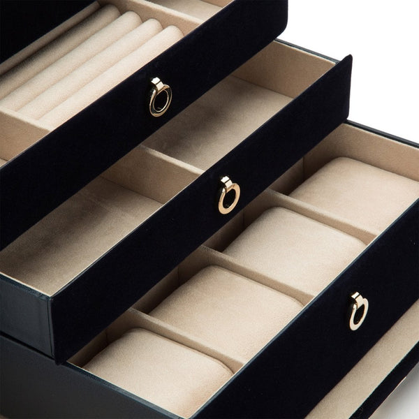 WOLF Zoe Indigo Large Jewellery Box