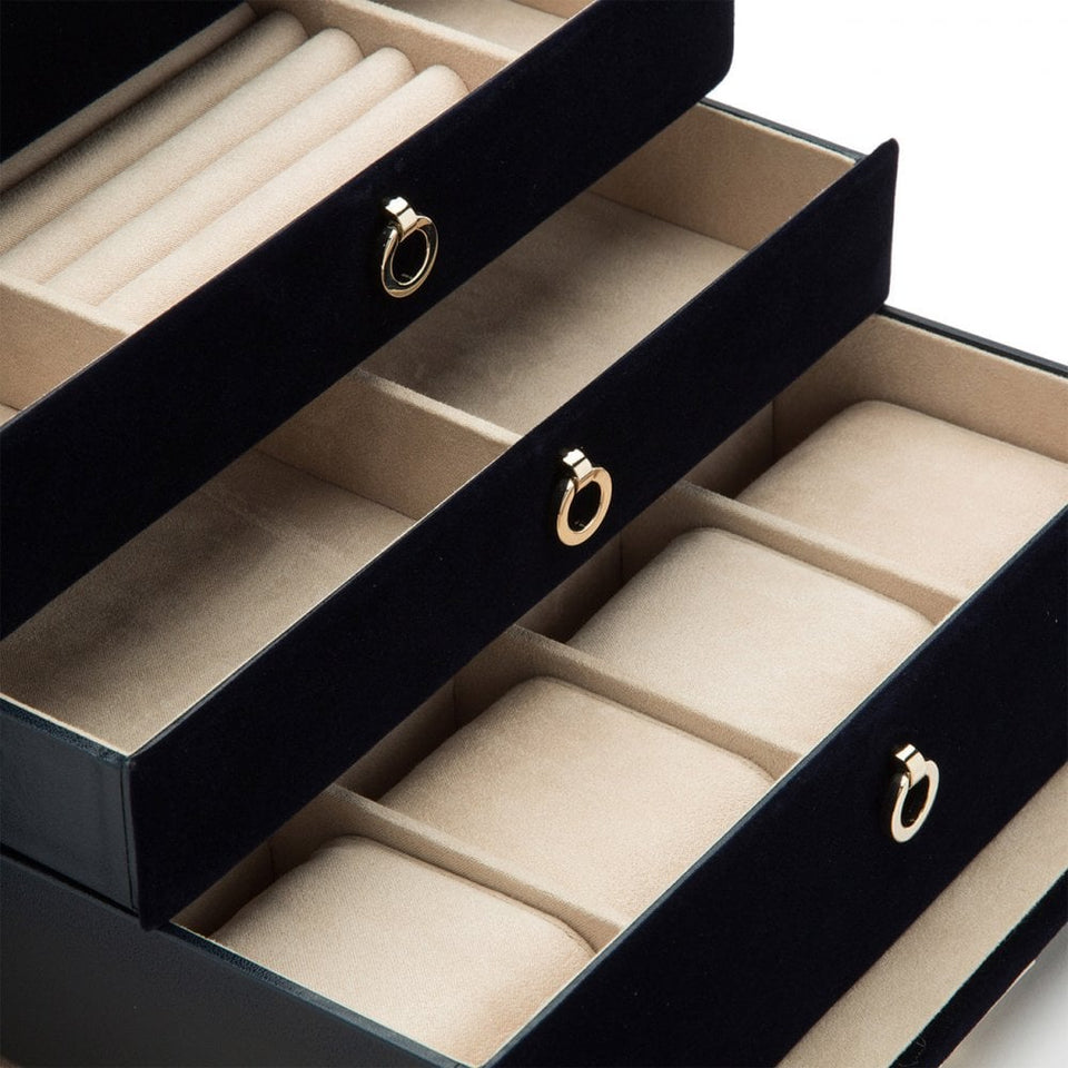 WOLF Zoe Indigo Large Jewellery Box