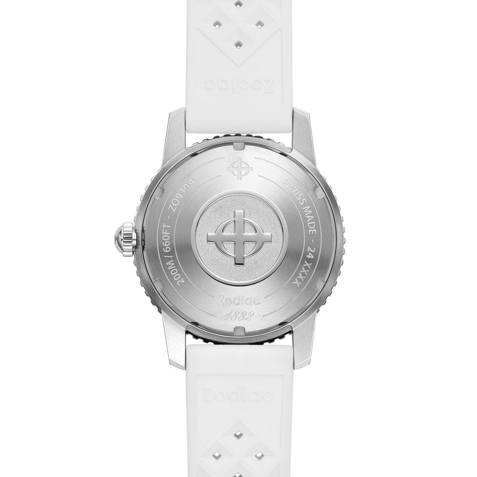 Zodiac SUPER SEA WOLF COMPRESSION White Rubber 40mm Automatic Watch