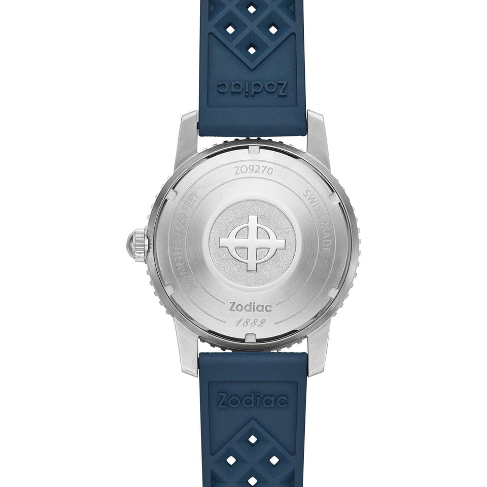 Zodiac Men's SUPER SEA WOLF COMPRESSION Diver Watch, Orange & White