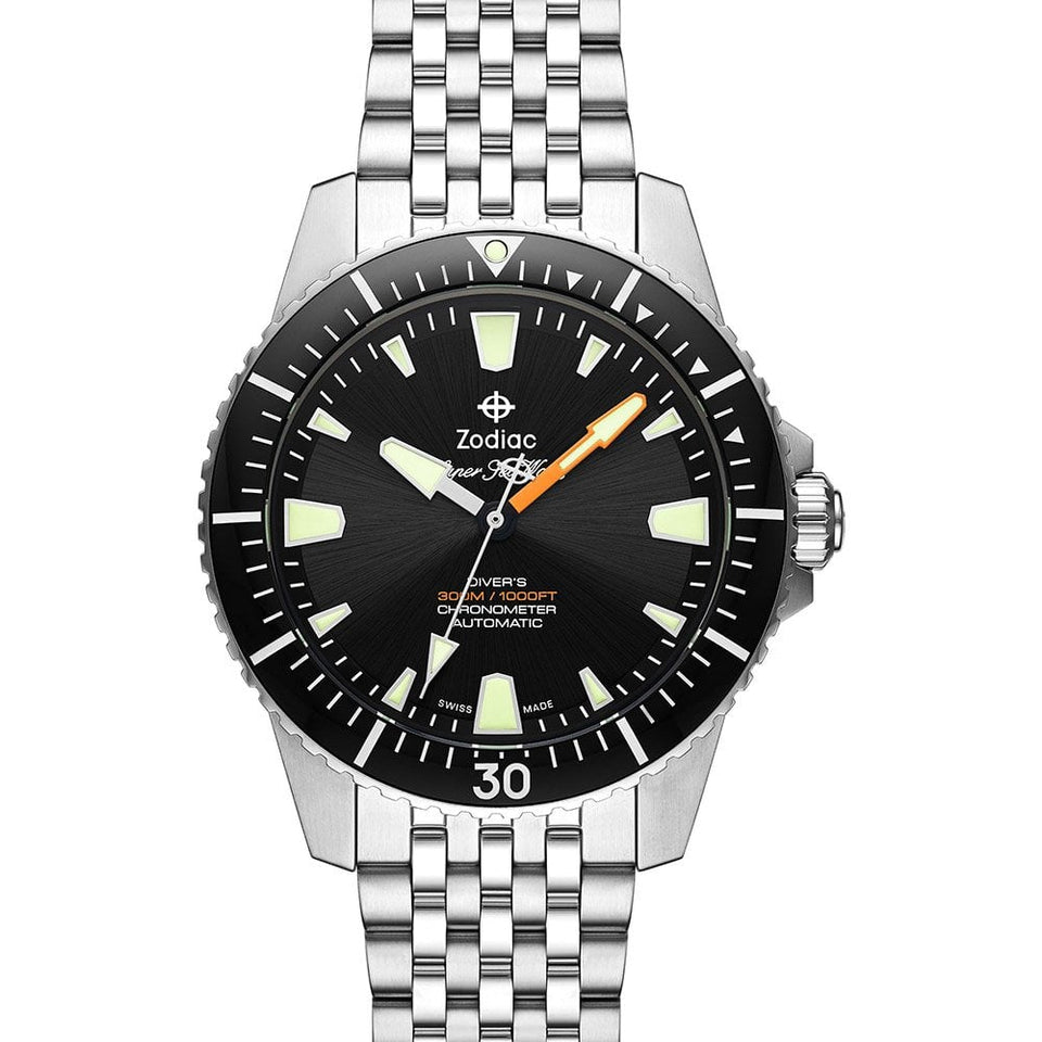 Zodiac Men's SUPER SEA WOLF PRO-DIVER Watch, Black