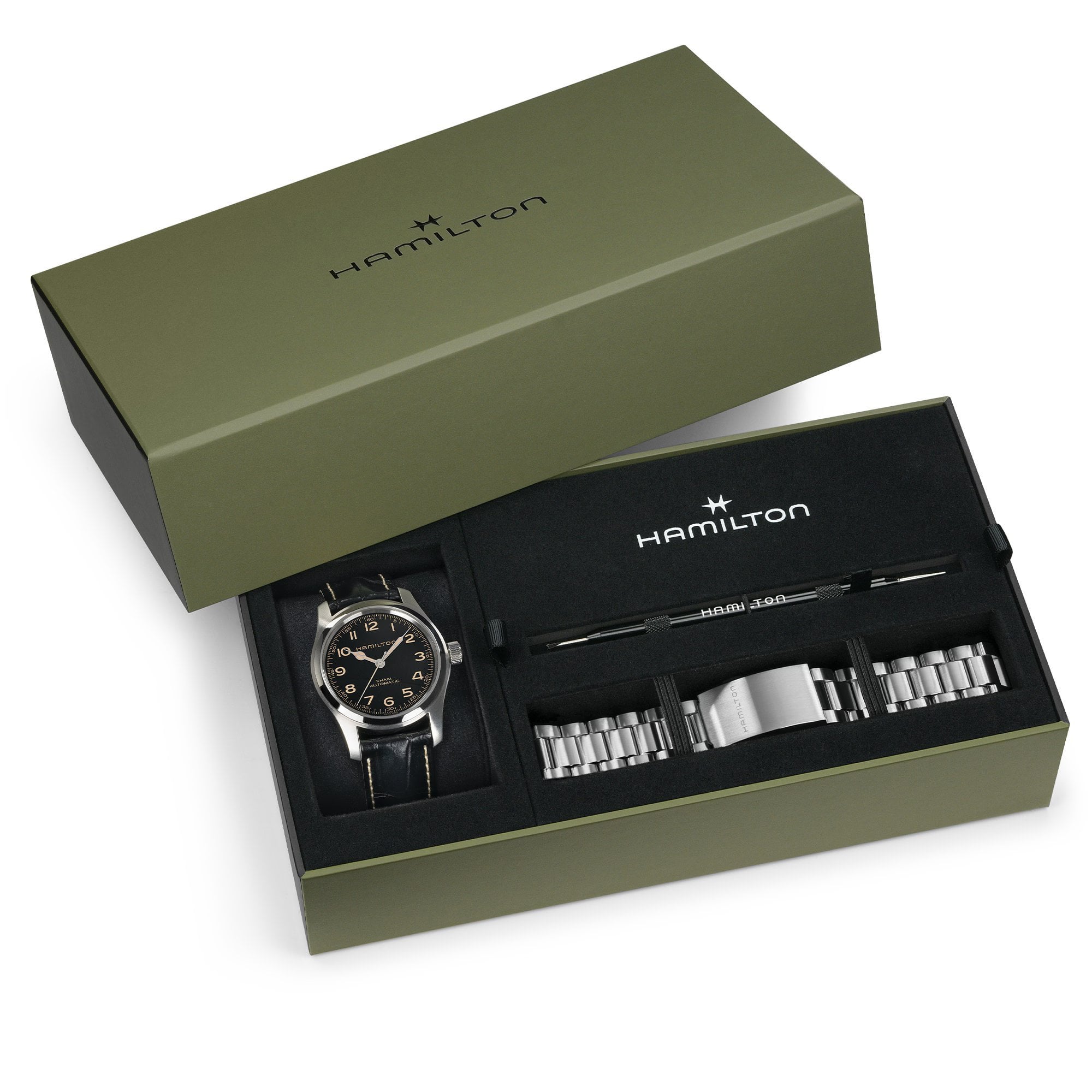 ぼ*ん様 カーキ フィールド L BRACELET - MURPH 42 Hamilton Men's Khaki Field Murph Automatic 42mm Bracelet Bundle